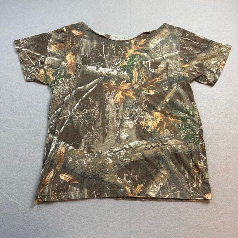 Realtree Camo Shirt Rustic Ridge Hunting Tee Pocket Nature Outdoor XL